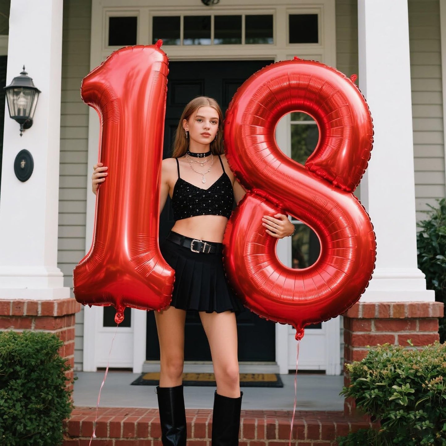 Kelfuoya 40-Inch Red Number 18 Balloon - Jumbo Mylar Foil Birthday & Anniversary Decor