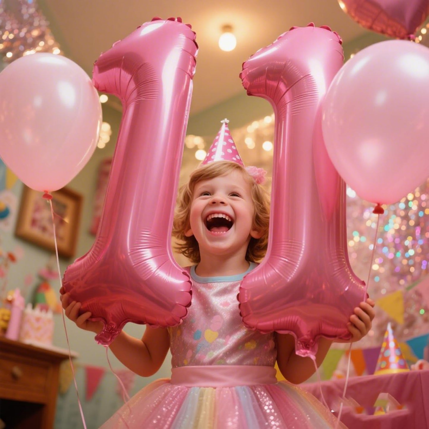 Kelfuoya 40 Inch Pink Number 11 Balloon | Jumbo Mylar Foil Digital Balloon for Birthday & Anniversary Decor