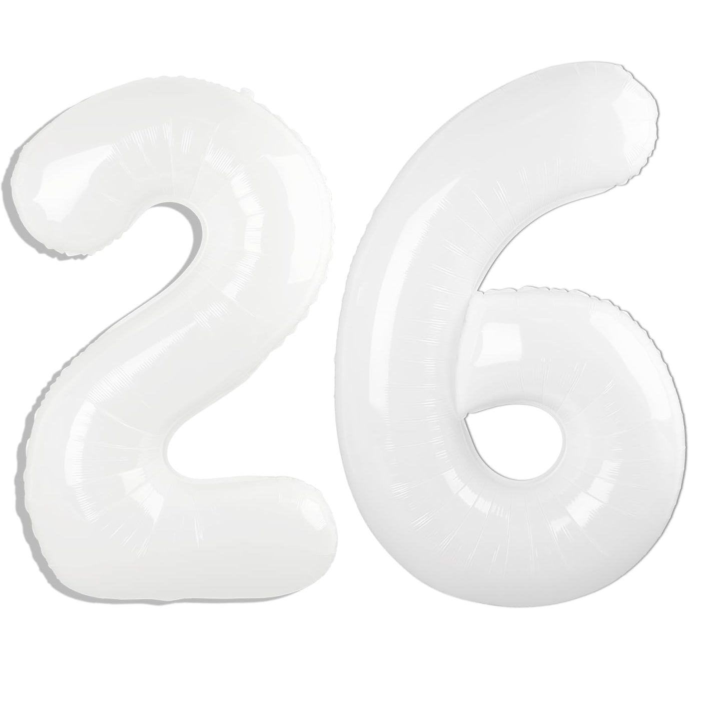 Kelfuoya 40-Inch White 26 Number Balloon – Gold Foil Jumbo Mylar for Birthday & Anniversary Parties