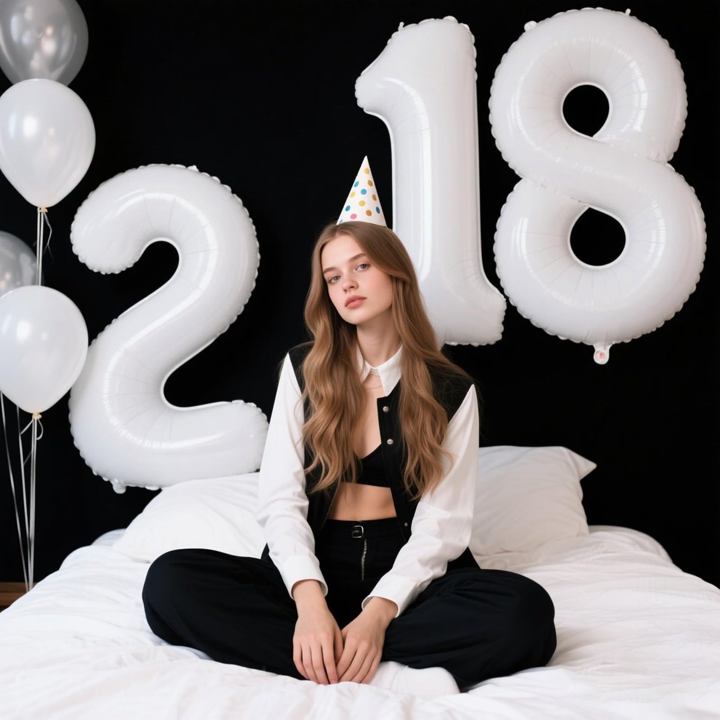 Kelfuoya 40-Inch White Number 18 Balloon – Jumbo Mylar Foil Balloon for Birthdays & Anniversaries