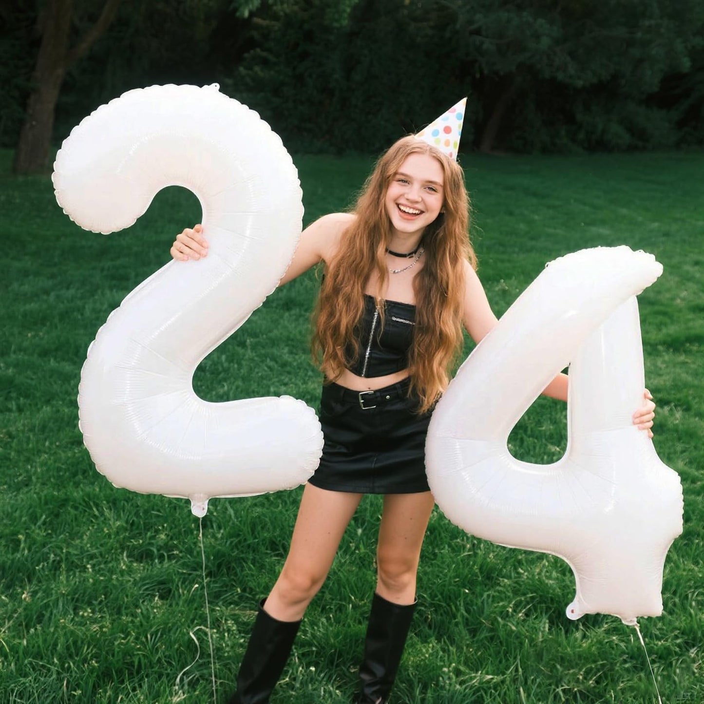 Kelfuoya 40 Inch White Number 4 Balloon – Giant Mylar Foil Birthday and Anniversary Decor