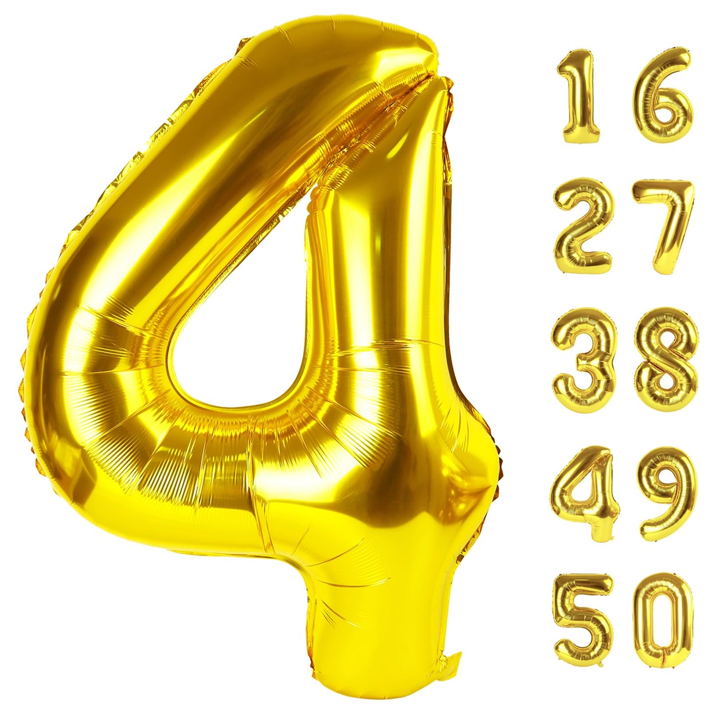 Kelfuoya 40-Inch Gold Number 24 Balloon – Jumbo Mylar Foil Birthday & Anniversary Decoration