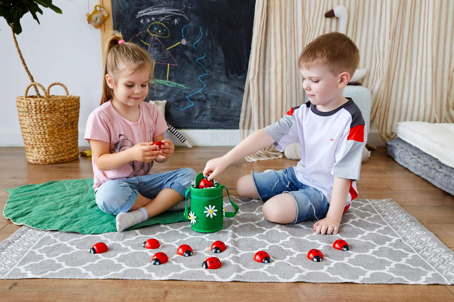 Kenley Counting Ladybugs – Montessori Wooden Counting Toy for Toddlers & Preschool | Number Matching & Fine Motor Skills
