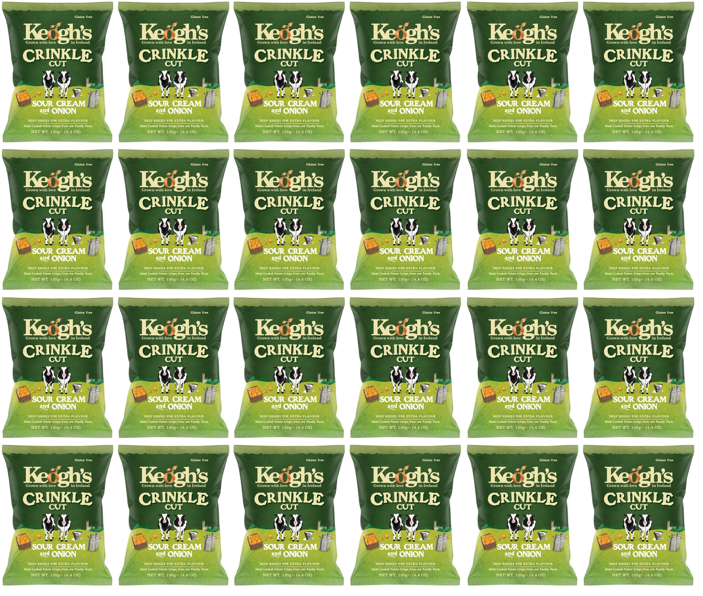 24 x Keogh's Crinkle Cut Sour Cream And Onion 45G