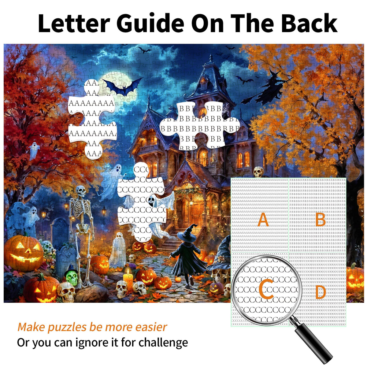 Kepovin Halloween Night 1000-Piece Jigsaw Puzzle – Haunted House & Spooky Night Sky