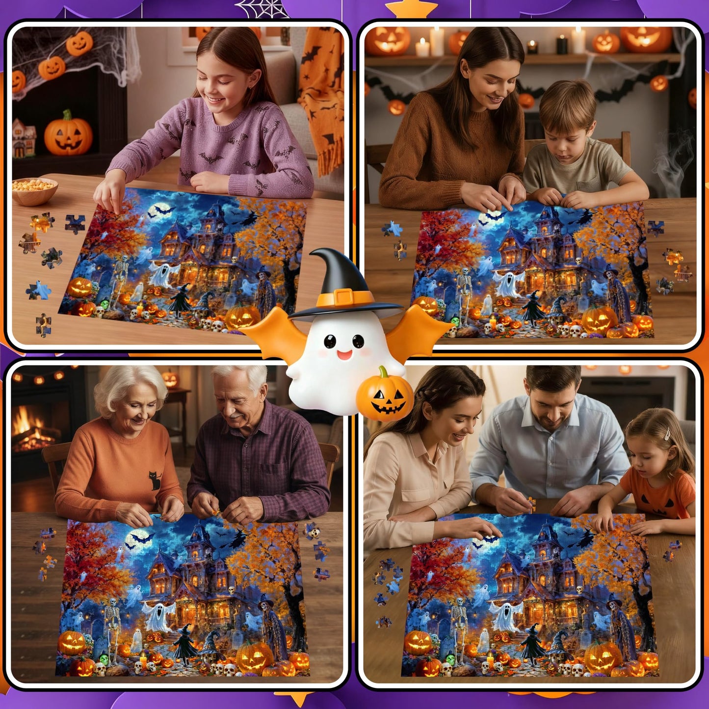 Kepovin Halloween Night 1000-Piece Jigsaw Puzzle – Haunted House & Spooky Night Sky