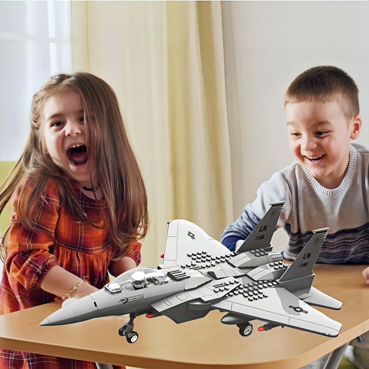 KERHENE F-15 Eagle Lego-Compatible 270-Piece Military Jet Toy for Kids 10+ and Adults