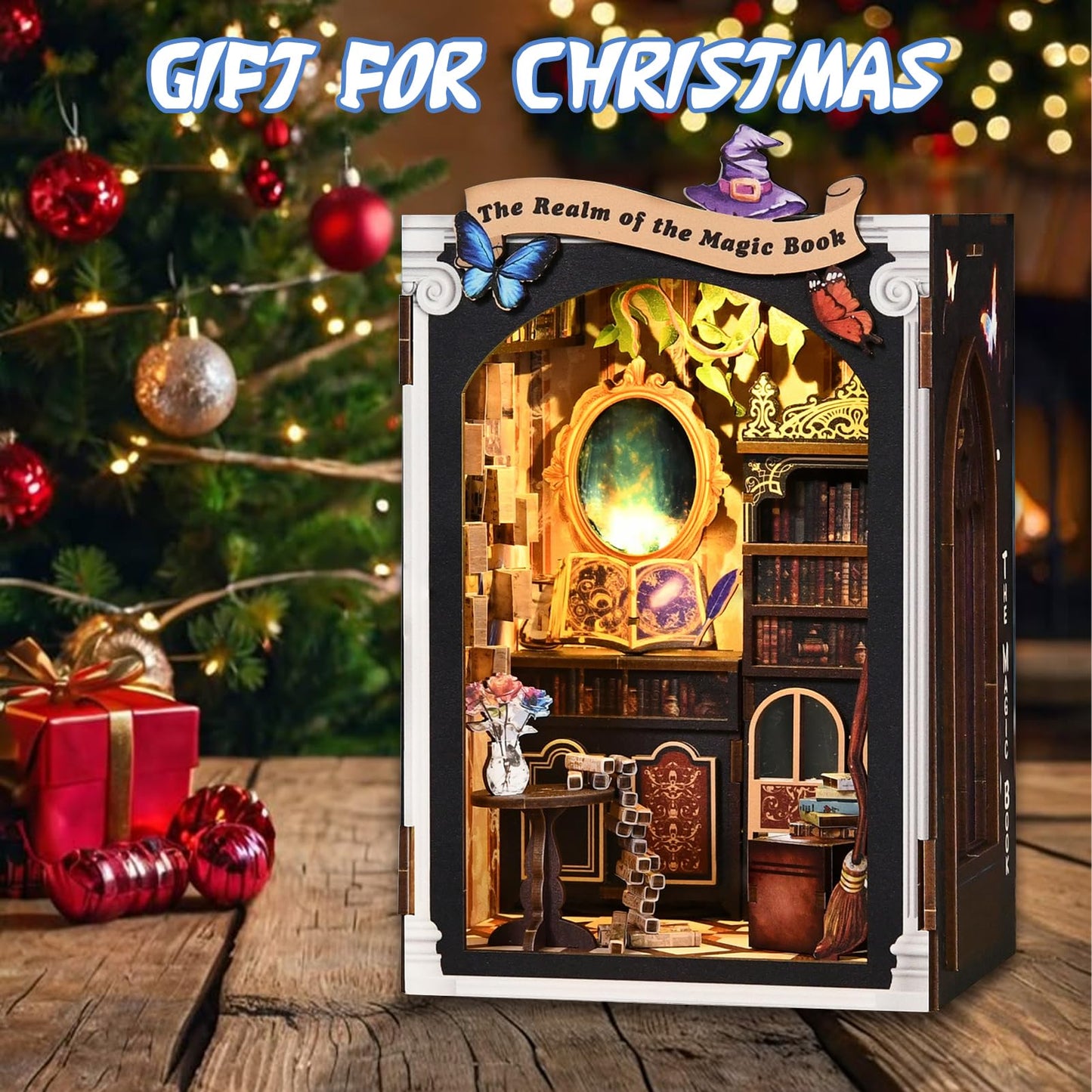 KERNOWO Book Nook Kit: DIY 3D Wooden Puzzles for Bookshelf Decor