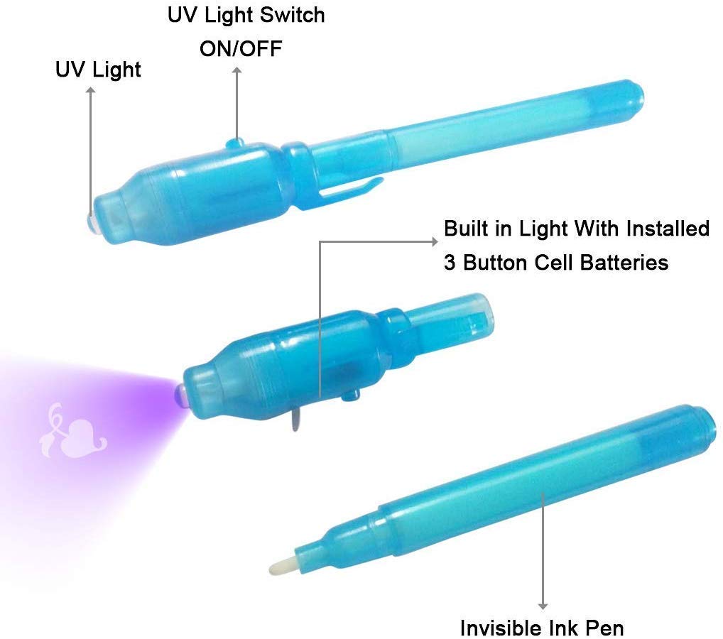 KERRT Invisible Ink Pen with UV Light – Secret Message Spy Pen for Kids