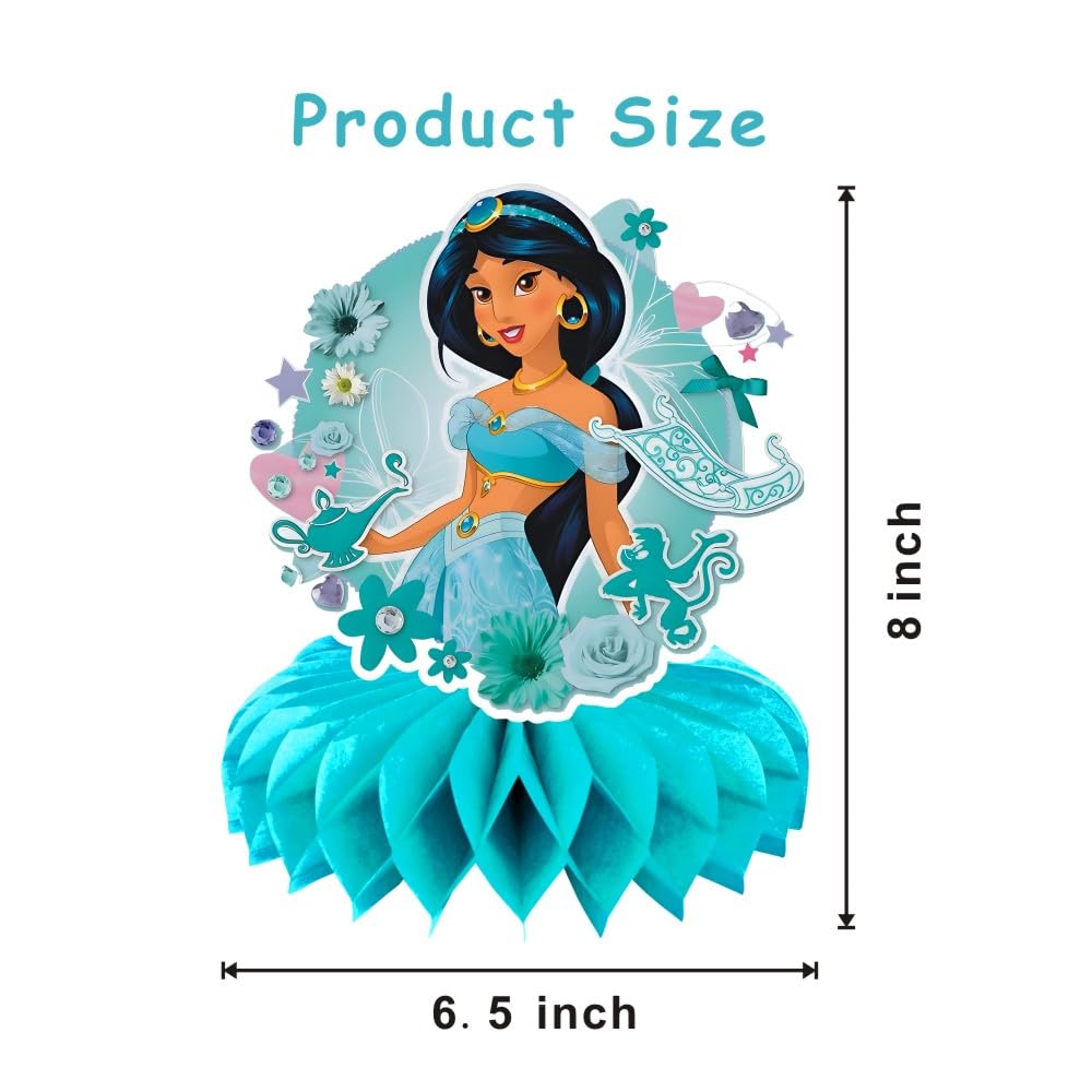 KERWHIS 8Pcs Princess Jasmine Table Centerpieces – Double-Sided Kids Birthday Party Decorations
