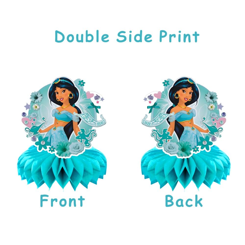 KERWHIS 8Pcs Princess Jasmine Table Centerpieces – Double-Sided Kids Birthday Party Decorations