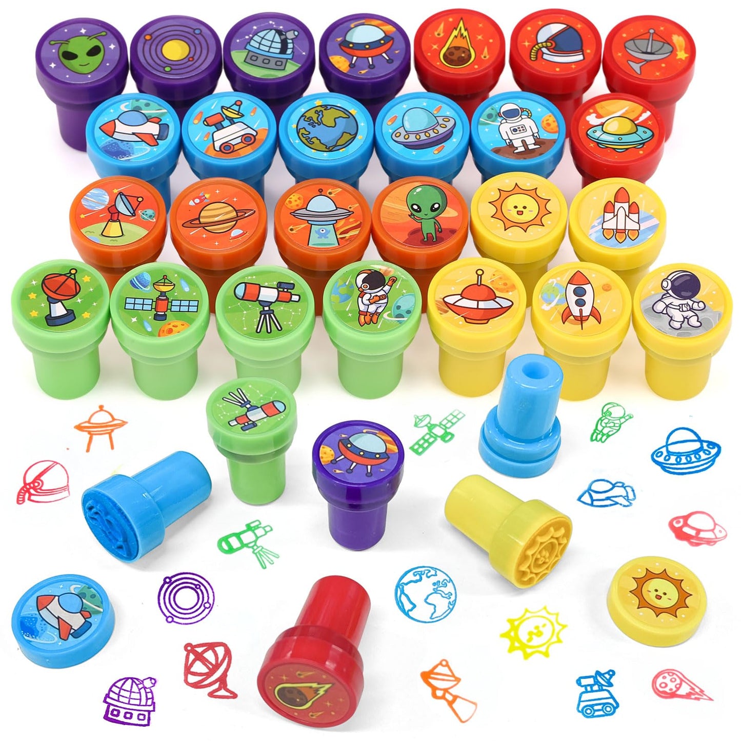 Kesote Space Stamps Set – 26pc Galaxy Party Favors for Kids
