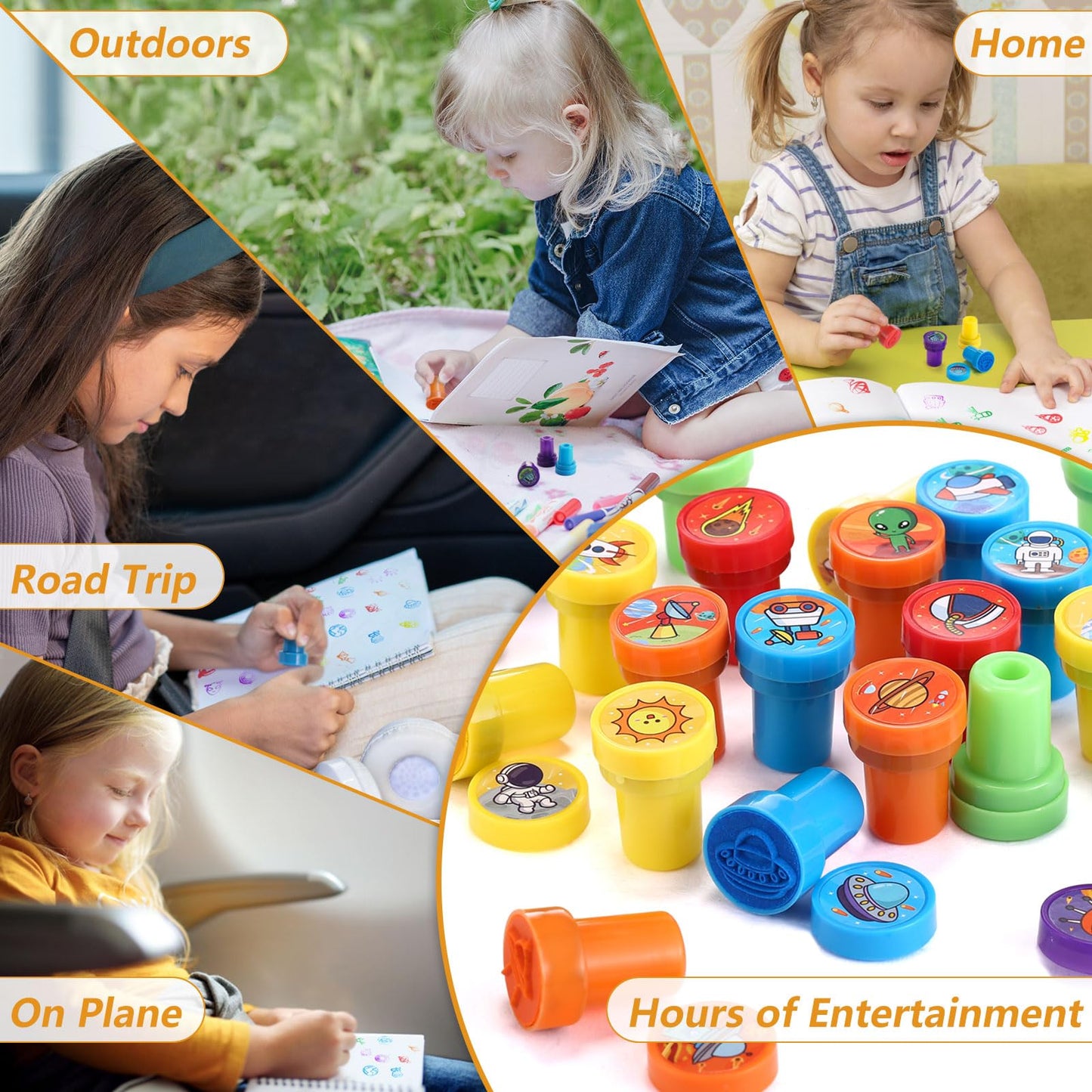 Kesote Space Stamps Set – 26pc Galaxy Party Favors for Kids