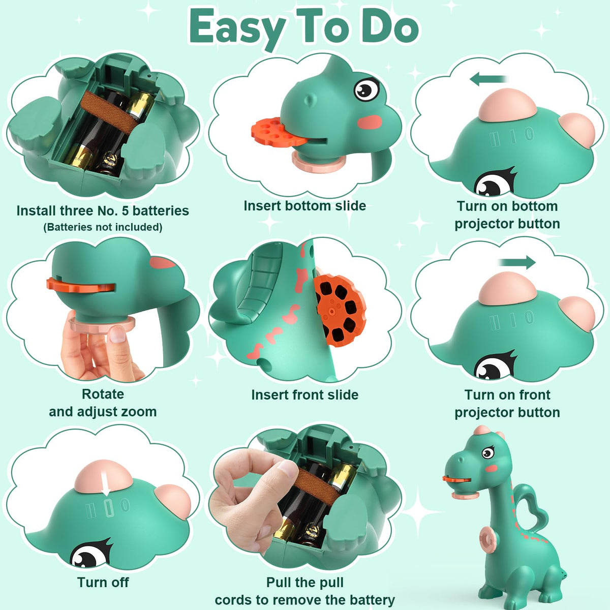 KETIEE Dinosaur Drawing Projector for Kids 5-7 — Dual-Head Sketcher with 96 Patterns