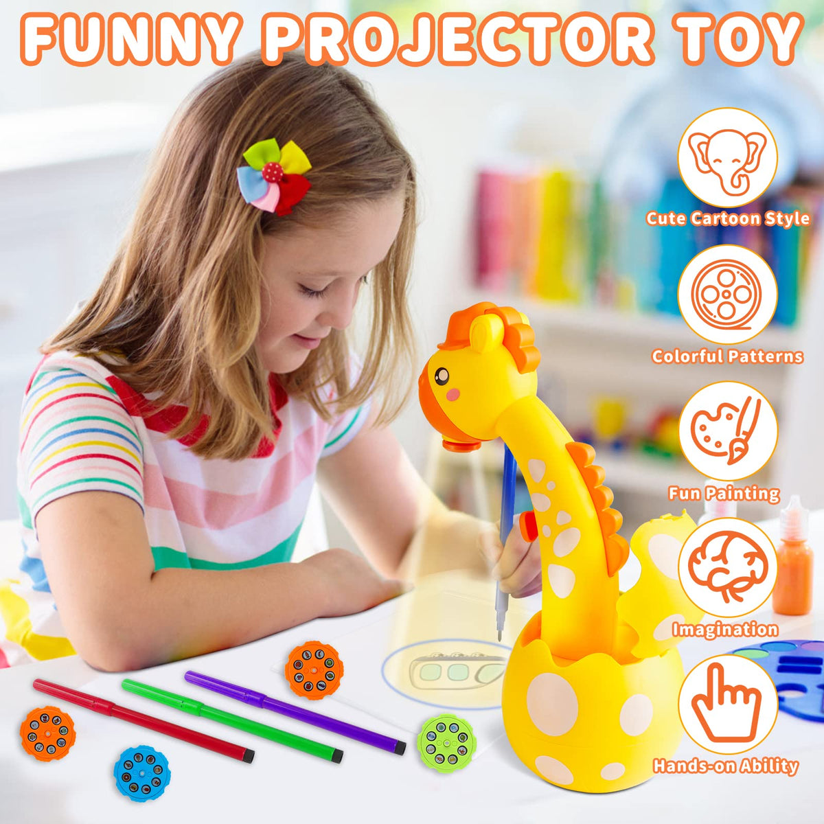 KETIEE Drawing Projector for Kids – 4-in-1 Tracing, Drawing & Music Toy with 72 Stencils