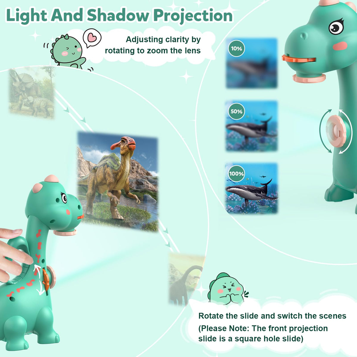 KETIEE Dinosaur Drawing Projector for Kids 5-7 — Dual-Head Sketcher with 96 Patterns
