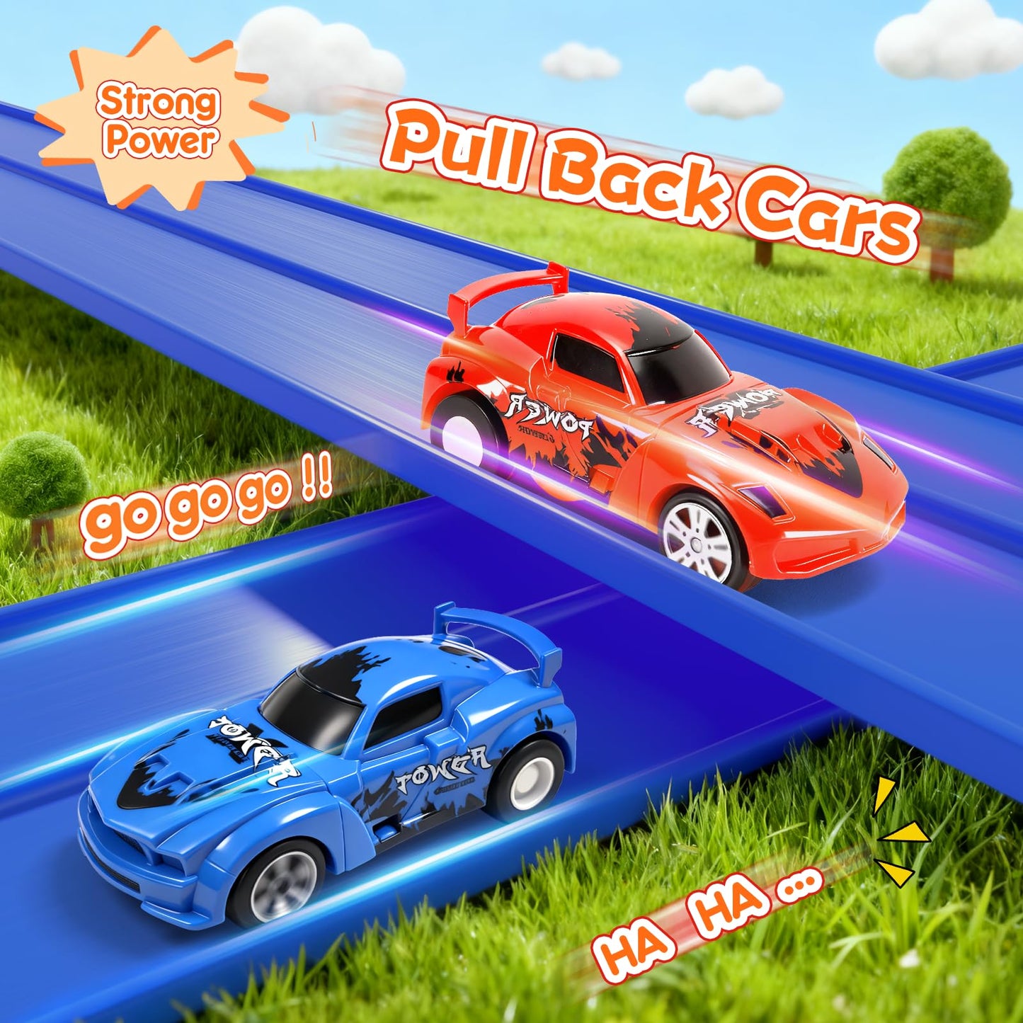 KETIEE Flex Tracks 16Ft for Kids – Flexible Race Track with 2 Cars & Suction Cups