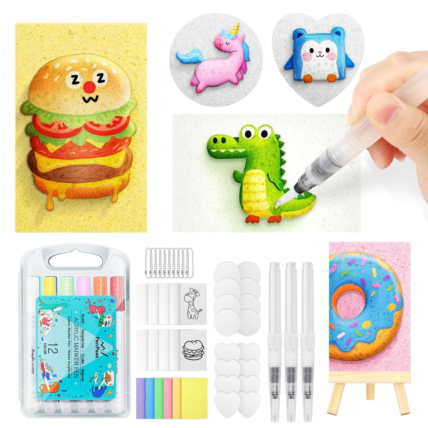 KETIEE Magic Puffy Paint Kit — 58Pcs 3D Foam Textured Art Set (32 Papers, 12 Markers)