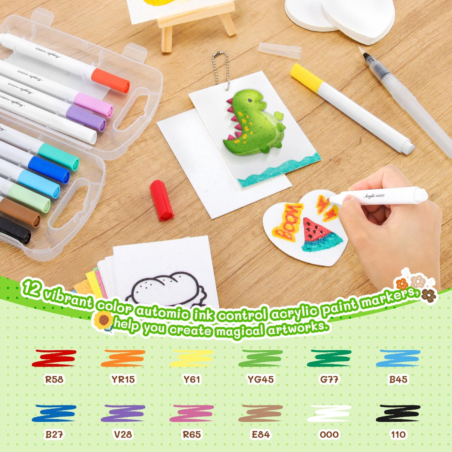 KETIEE Magic Puffy Paint Kit — 58Pcs 3D Foam Textured Art Set (32 Papers, 12 Markers)