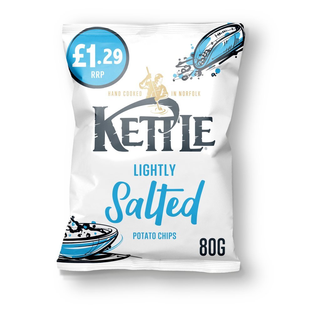 Kettle Chips Lightly Salted Crisps PMP 80g (Box of 12)