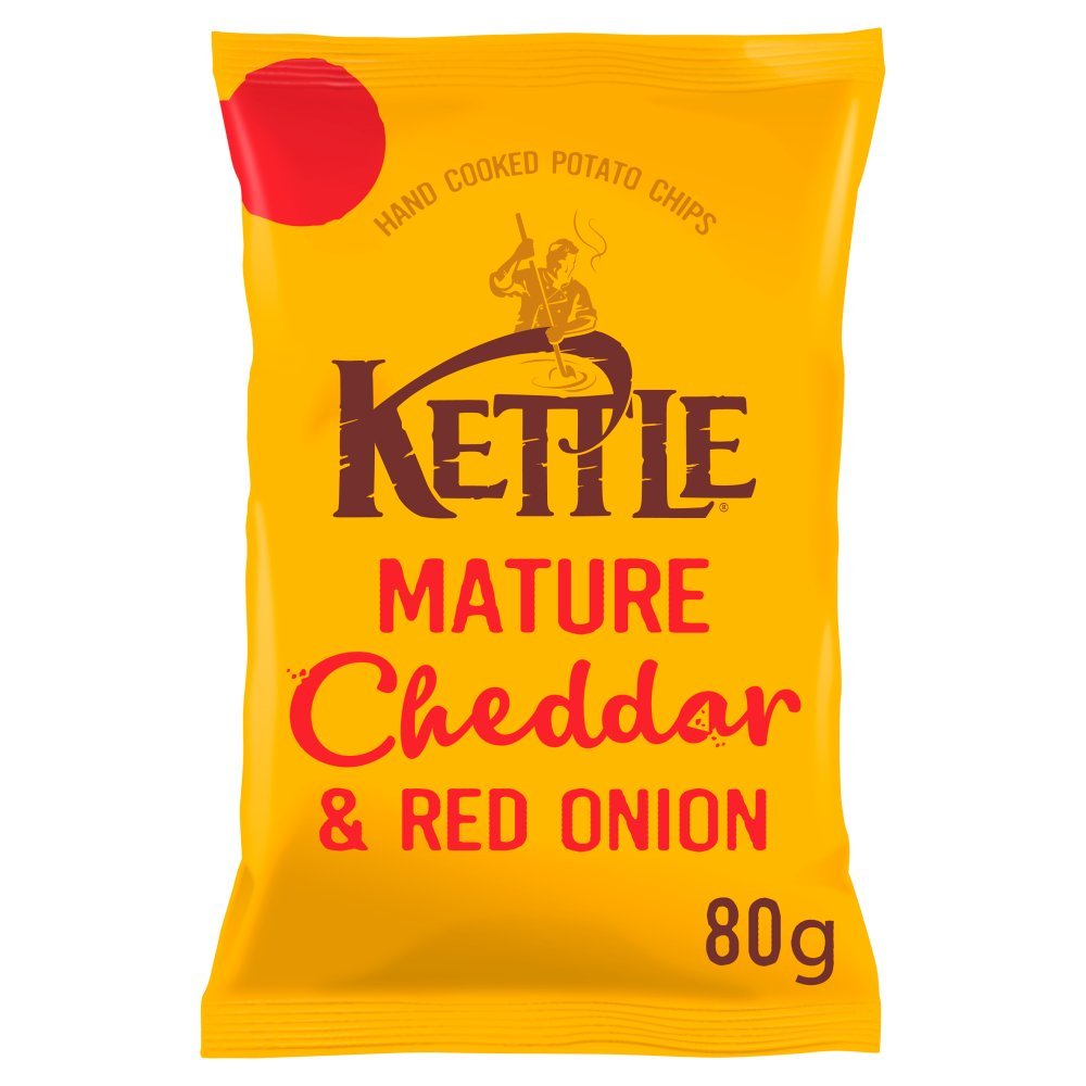 Kettle Chips Mature Cheddar & Red Onion Chips PMP 80g (Box of 12)