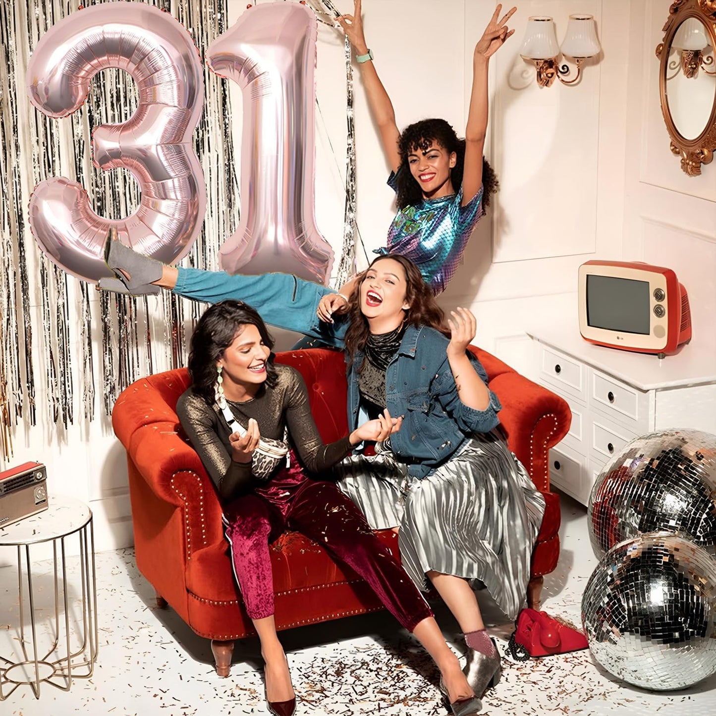 Keyali 40 Inch Giant Rose Gold Number 2 Balloon – Helium Mylar Birthday & Party Decor