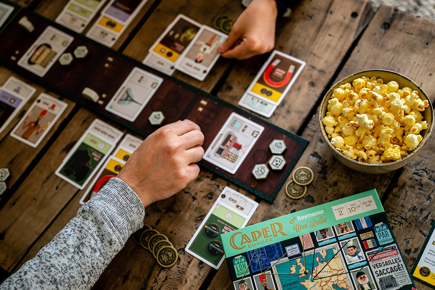 Caper Europe by Keymaster Games — Strategic 2-Player Heist Board Game for Ages 10+