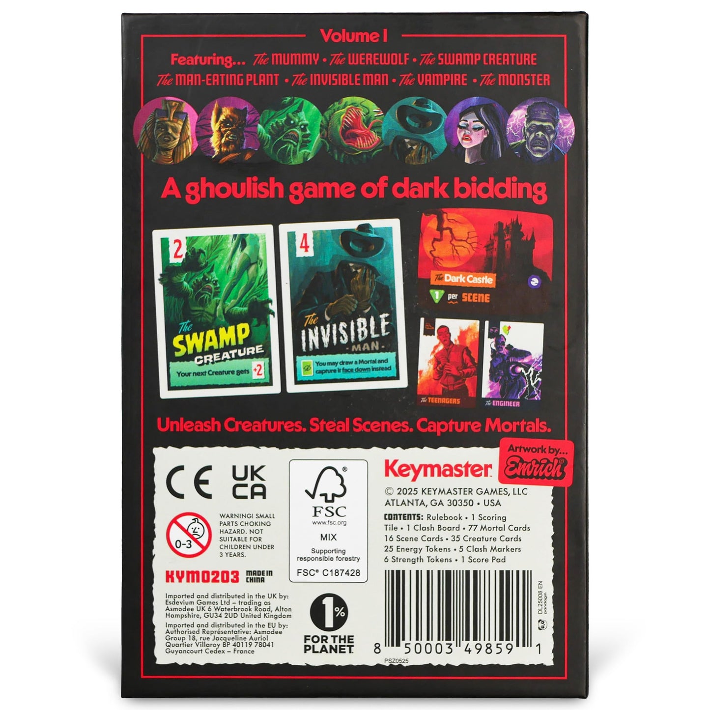Keymaster Games Campy Creatures Vol. 1 — Hilariously Fun Trick-Taking Card Game for Adults & Families