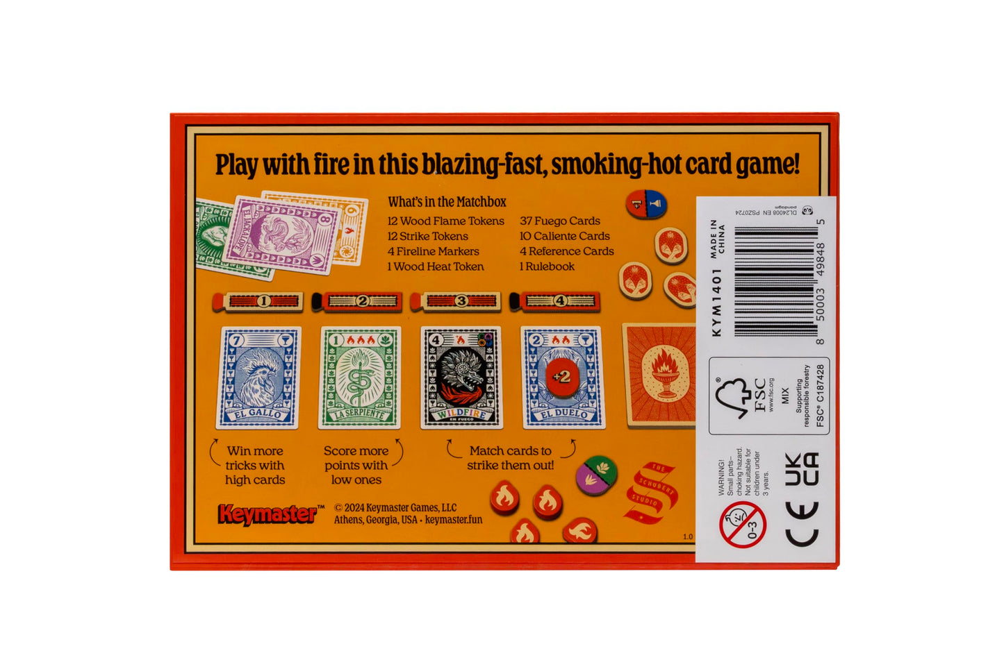 Keymaster Games Fuego – Quick, Strategic Trick-Taking Card Game for 2-4 Players (Travel-Friendly)
