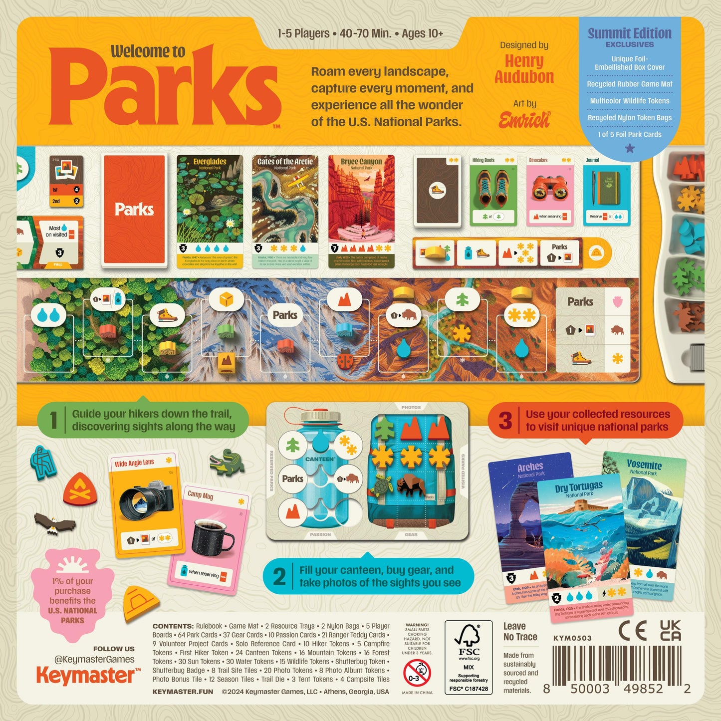 Keymaster Games Parks (2nd Edition) Summit Deluxe – Family Strategy for National Parks