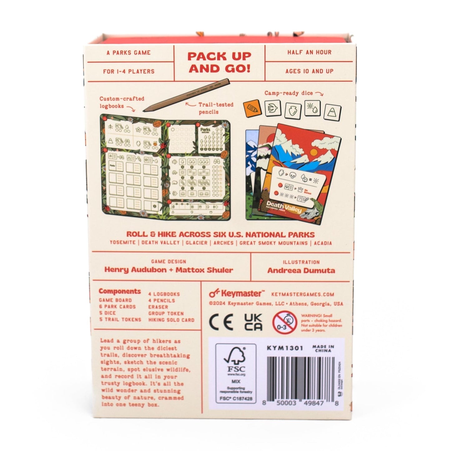 Keymaster Games - Parks Roll & Hike: Strategic Dice Game for 1-4 Players | Travel-Friendly National Park Adventure