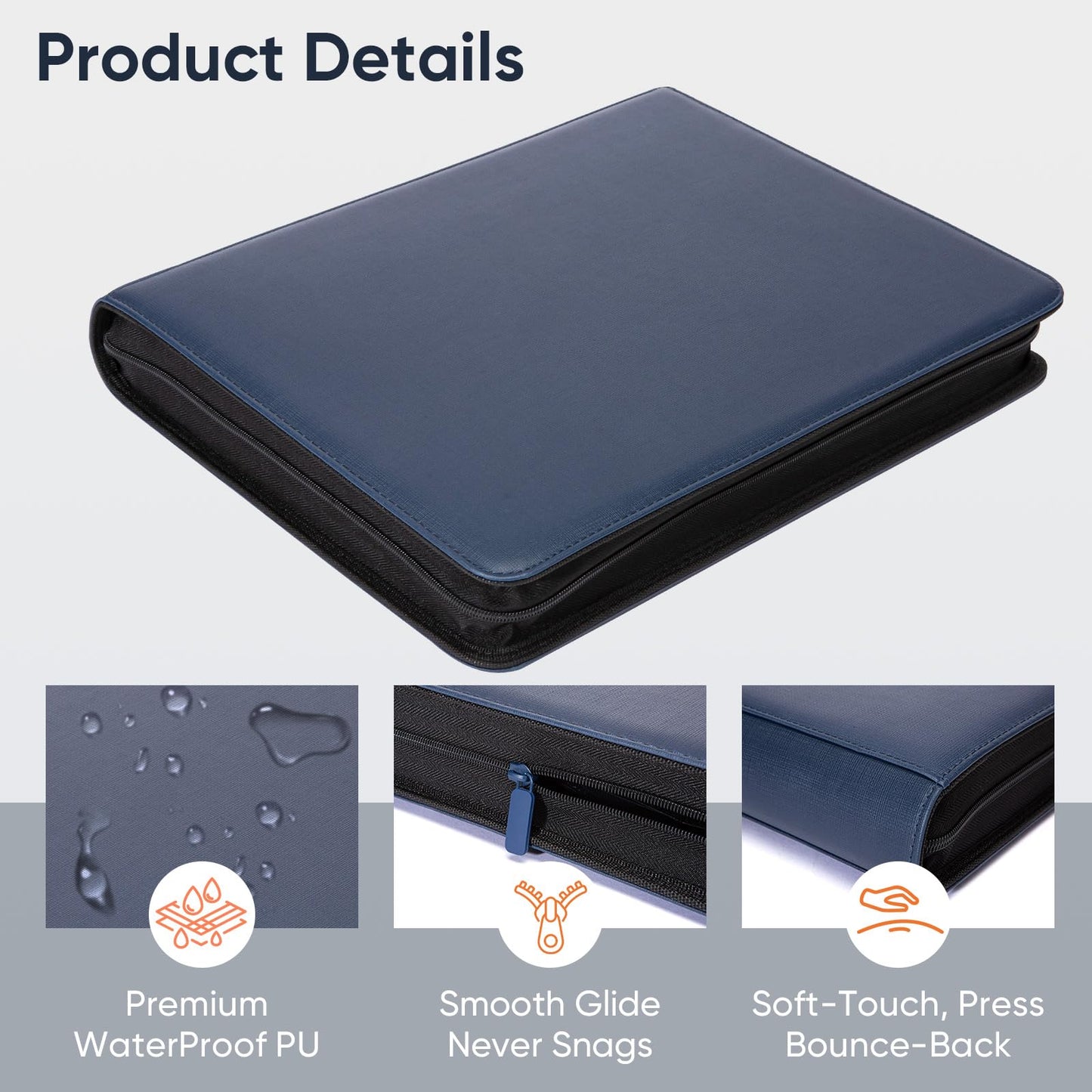 Keyufox 9-Pocket Toploader Binder – 252 Card Capacity, Premium PU Leather