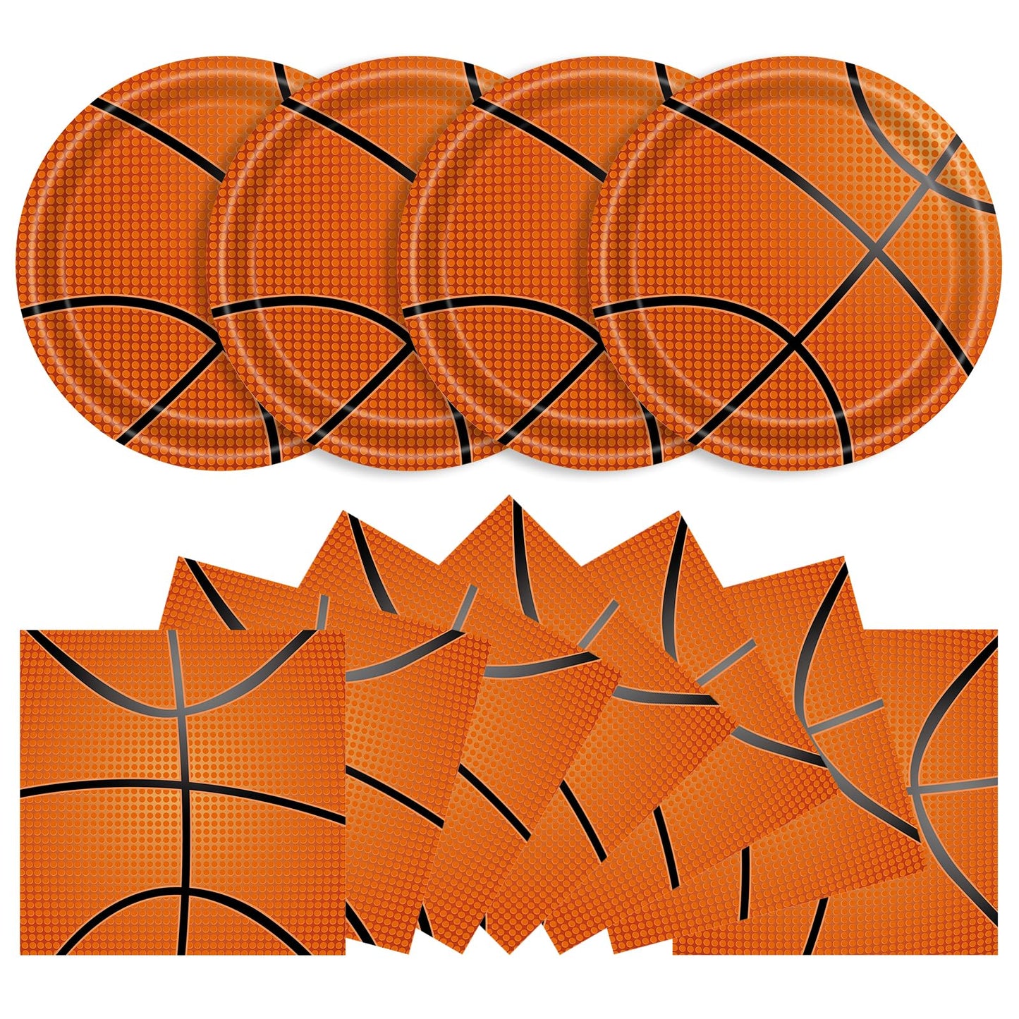 KFJBPB 40 Pcs Basketball Plates and Napkins Party Supplies – Serves 20