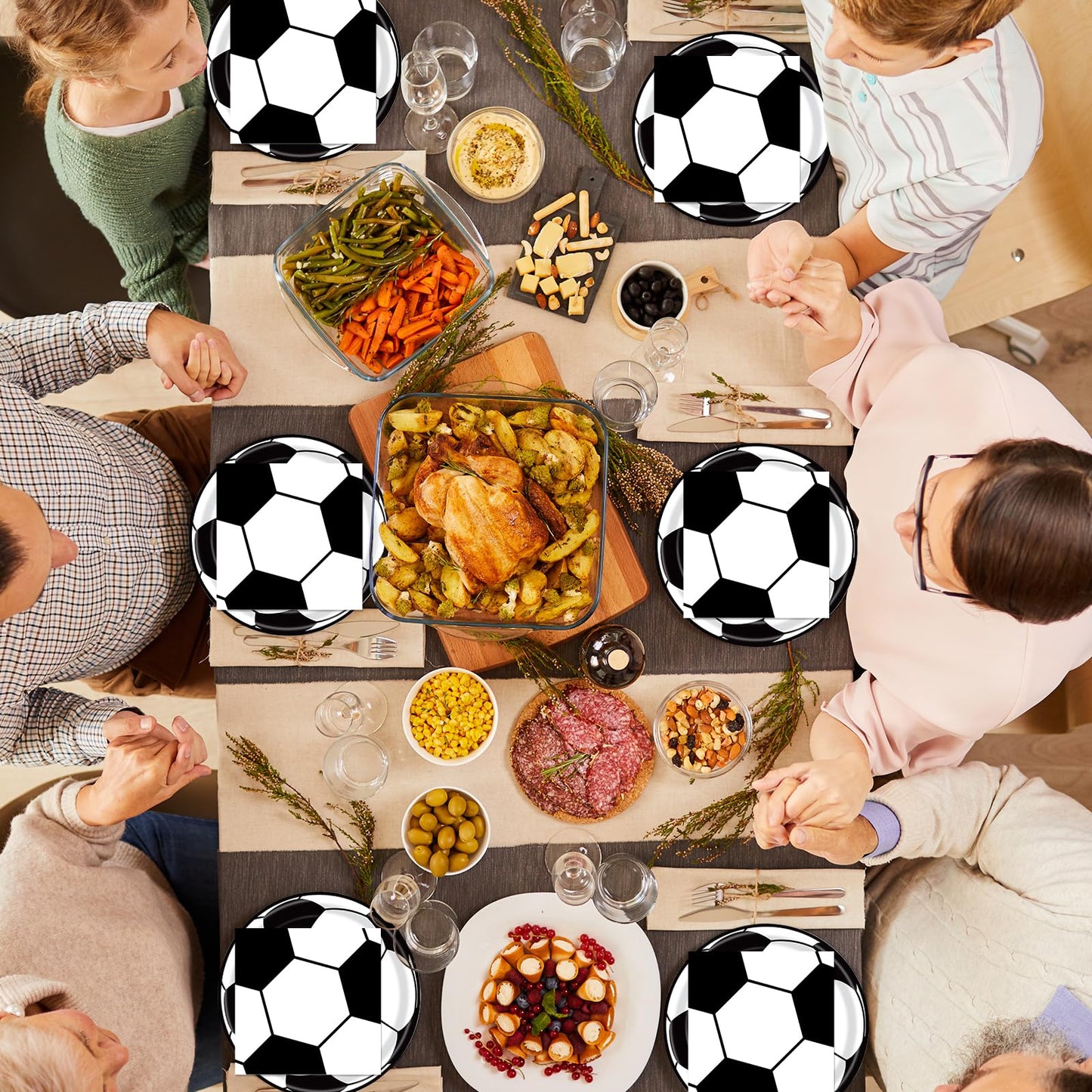 KFJBPB 40 Pcs Soccer Plates & Napkins Party Set – Disposable Tableware for Sports Theme Celebrations
