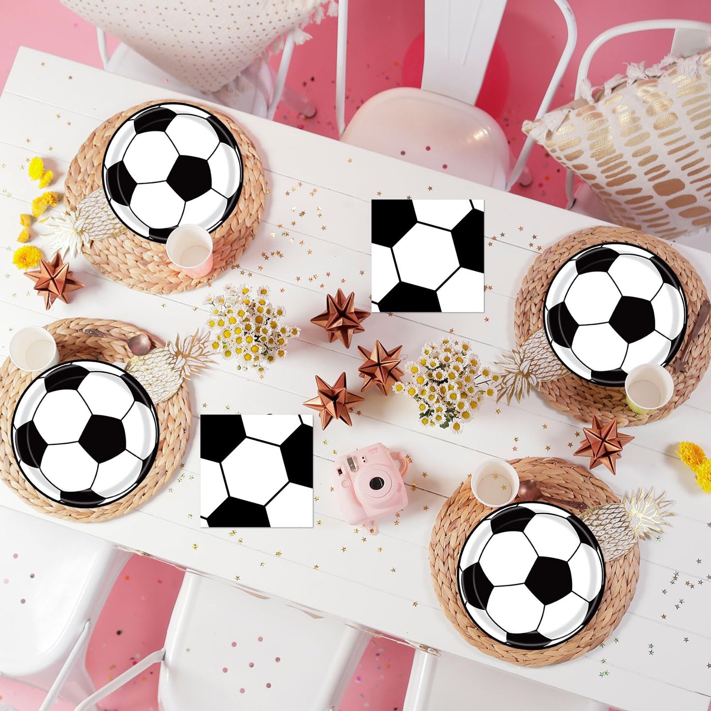 KFJBPB 40 Pcs Soccer Plates & Napkins Party Set – Disposable Tableware for Sports Theme Celebrations