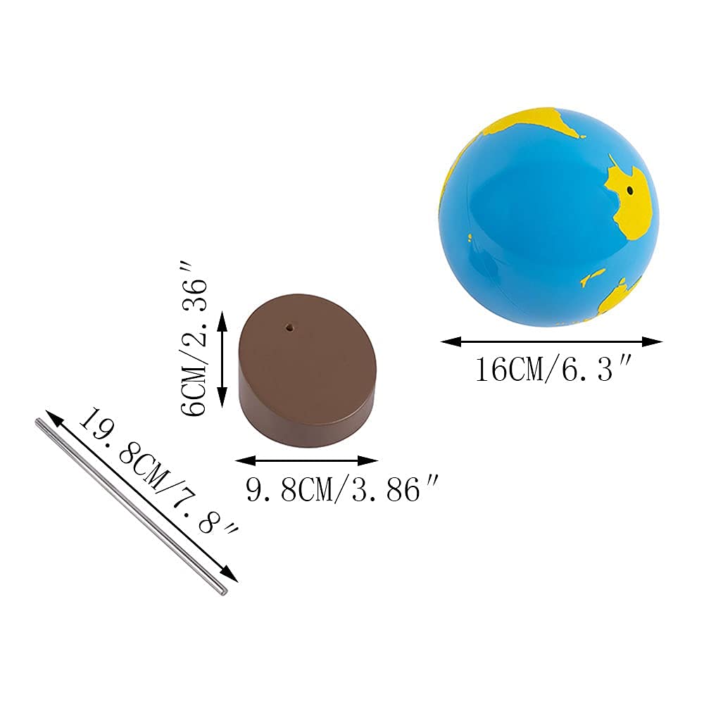 Kghios Montessori Globe of the Continents – Sandpaper Globe for Early Geography