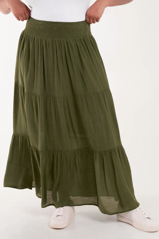 Curve Ladder Trim Maxi Skirt | Plus Size 18–20 & 22–24 | Summer Skirt