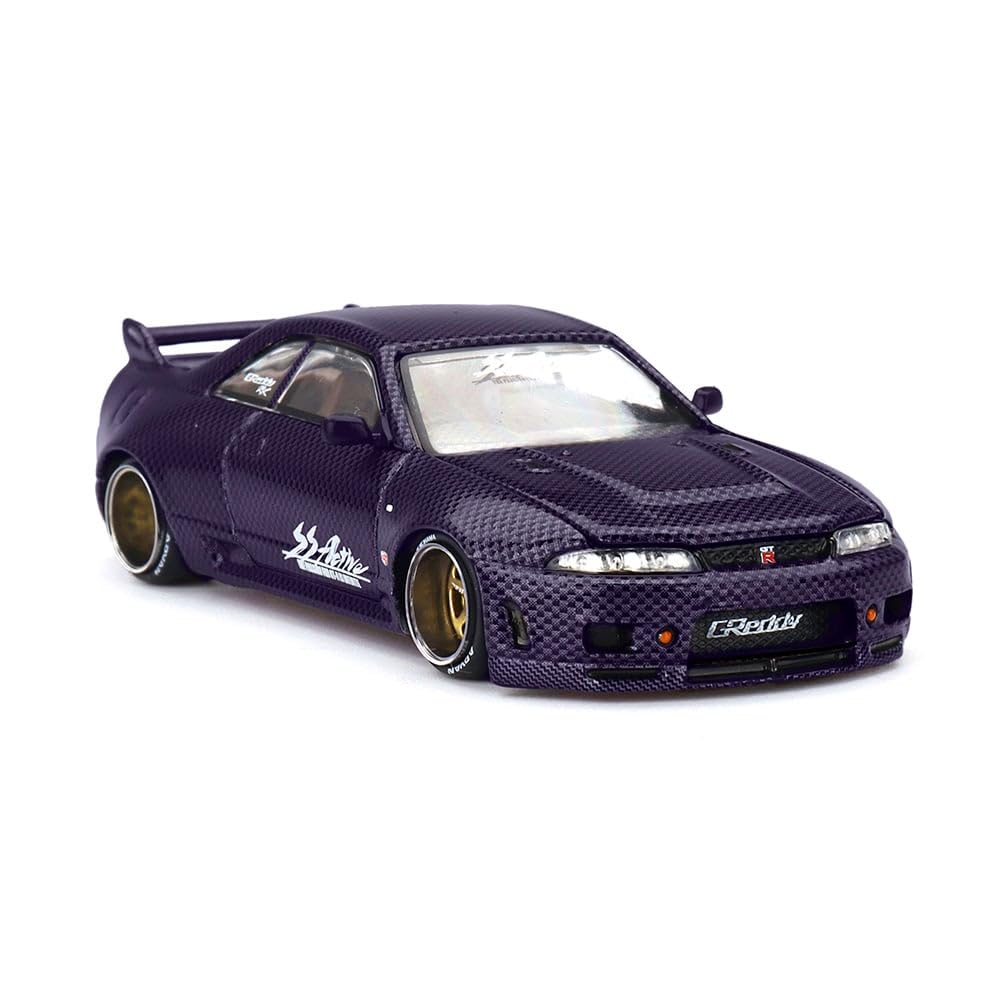 KHMG163 Diecast Nissan Skyline GT-R R33 – Kaido House x Mini GT 1:64 Active Carbon R V2 Purple Edition