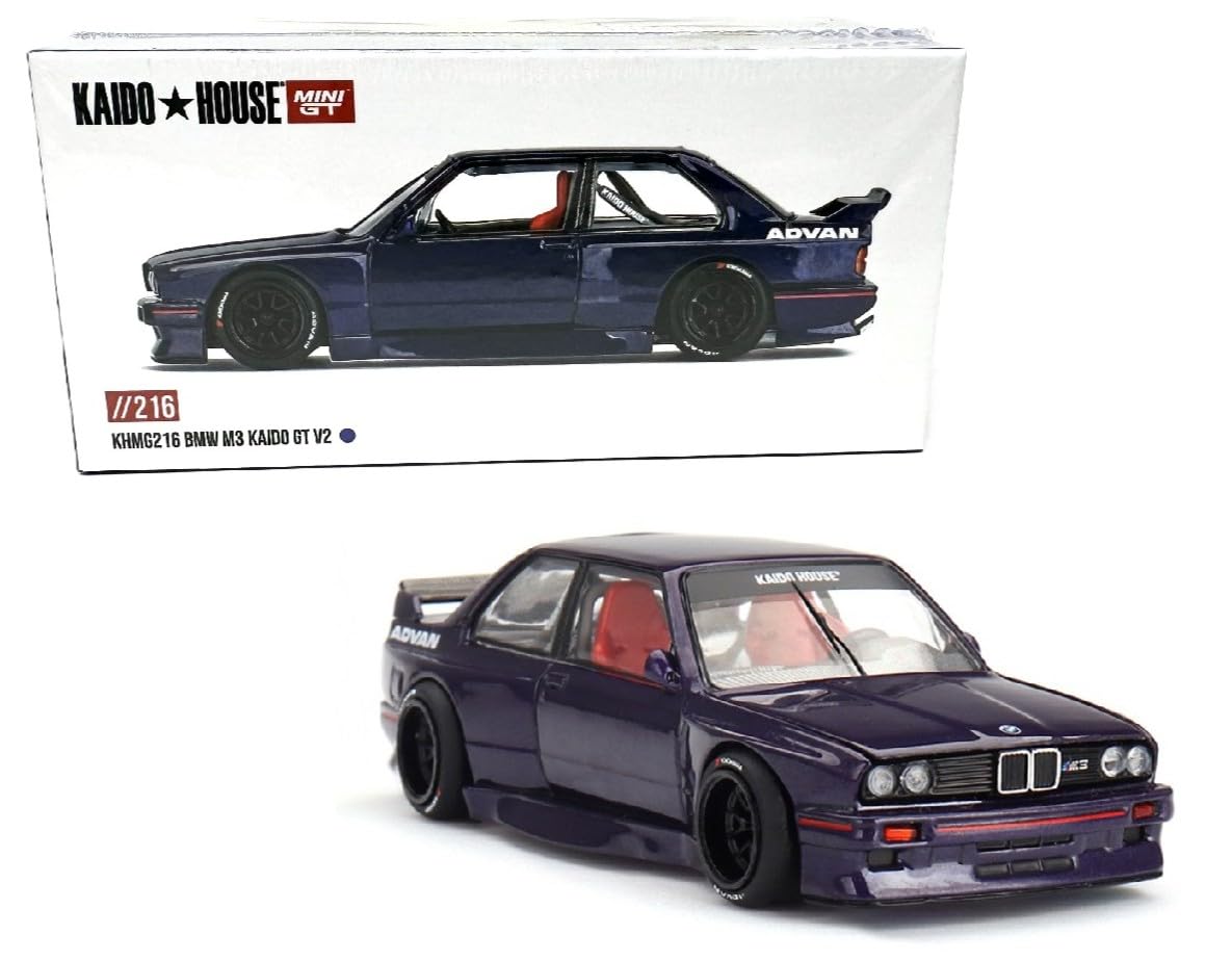 Kaido GT V2 Purple KHMG216 1:64 BMW M3 (E30) Diecast – Officially Licensed, Limited Edition