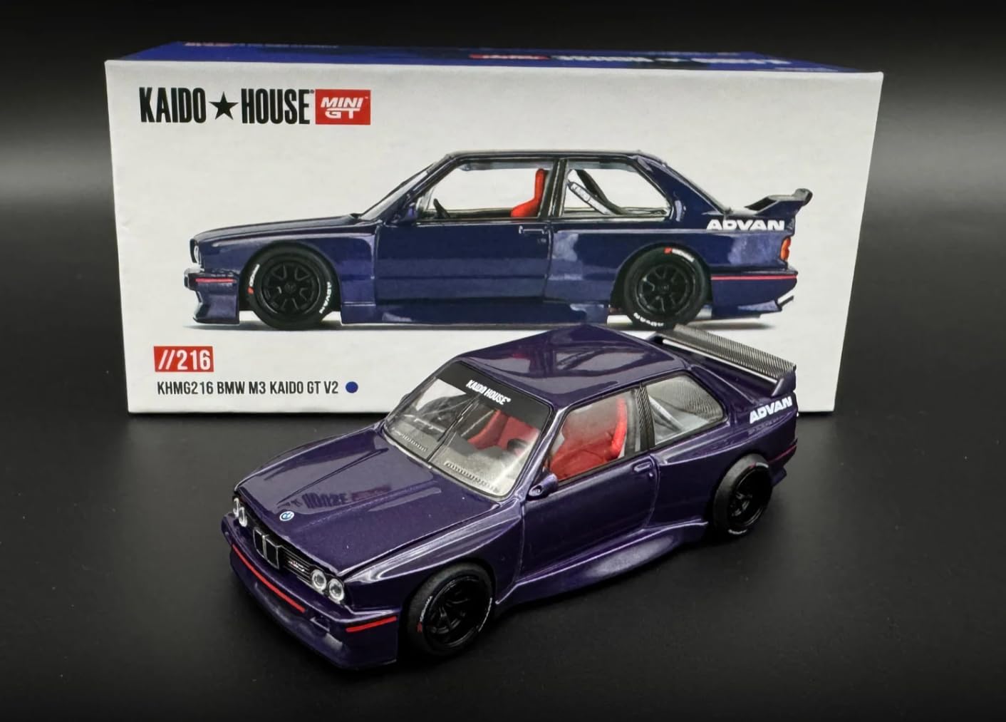 Kaido GT V2 Purple KHMG216 1:64 BMW M3 (E30) Diecast – Officially Licensed, Limited Edition