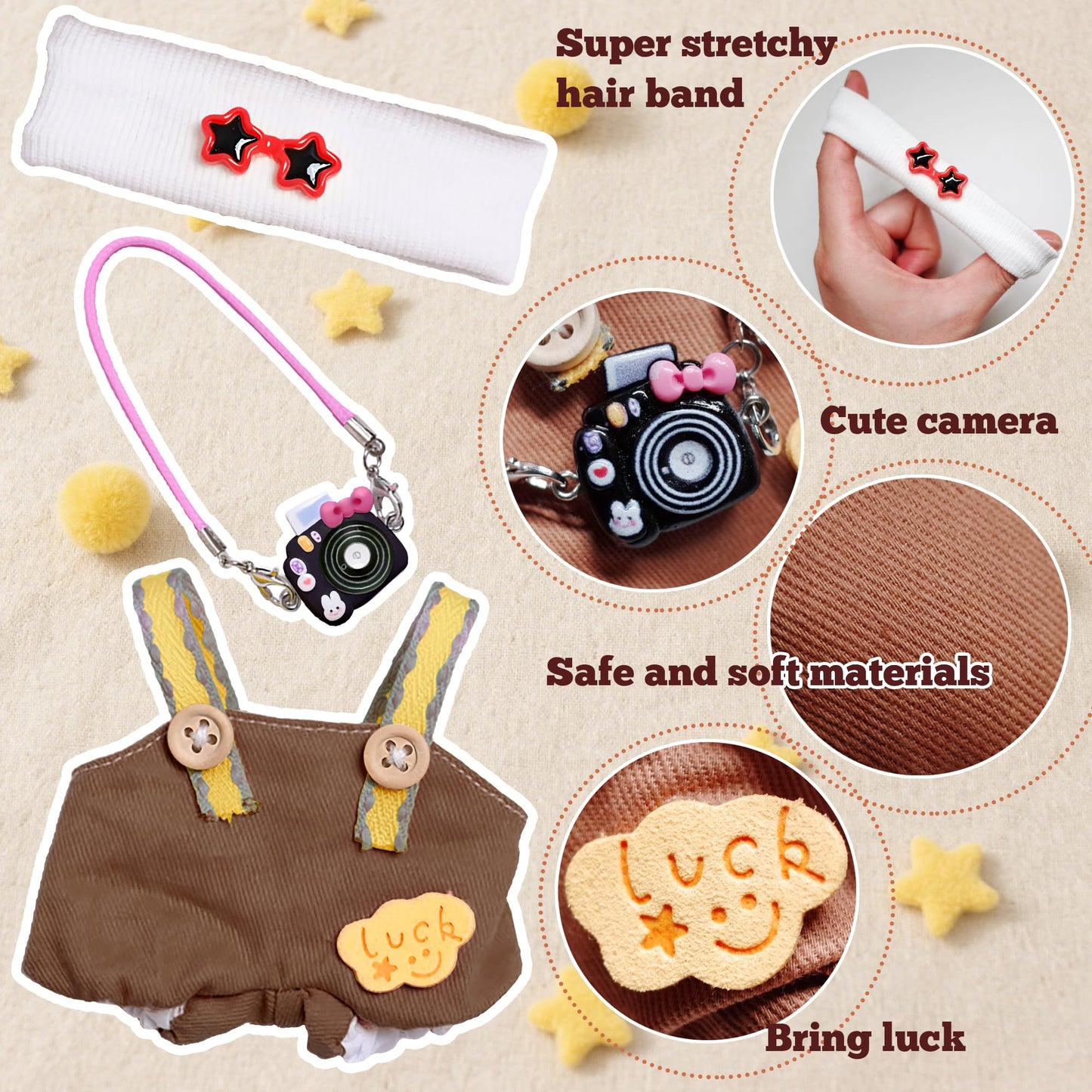 KHOXU 17cm Doll Clothes Set - 3-Piece Outfit for 17cm Dolls