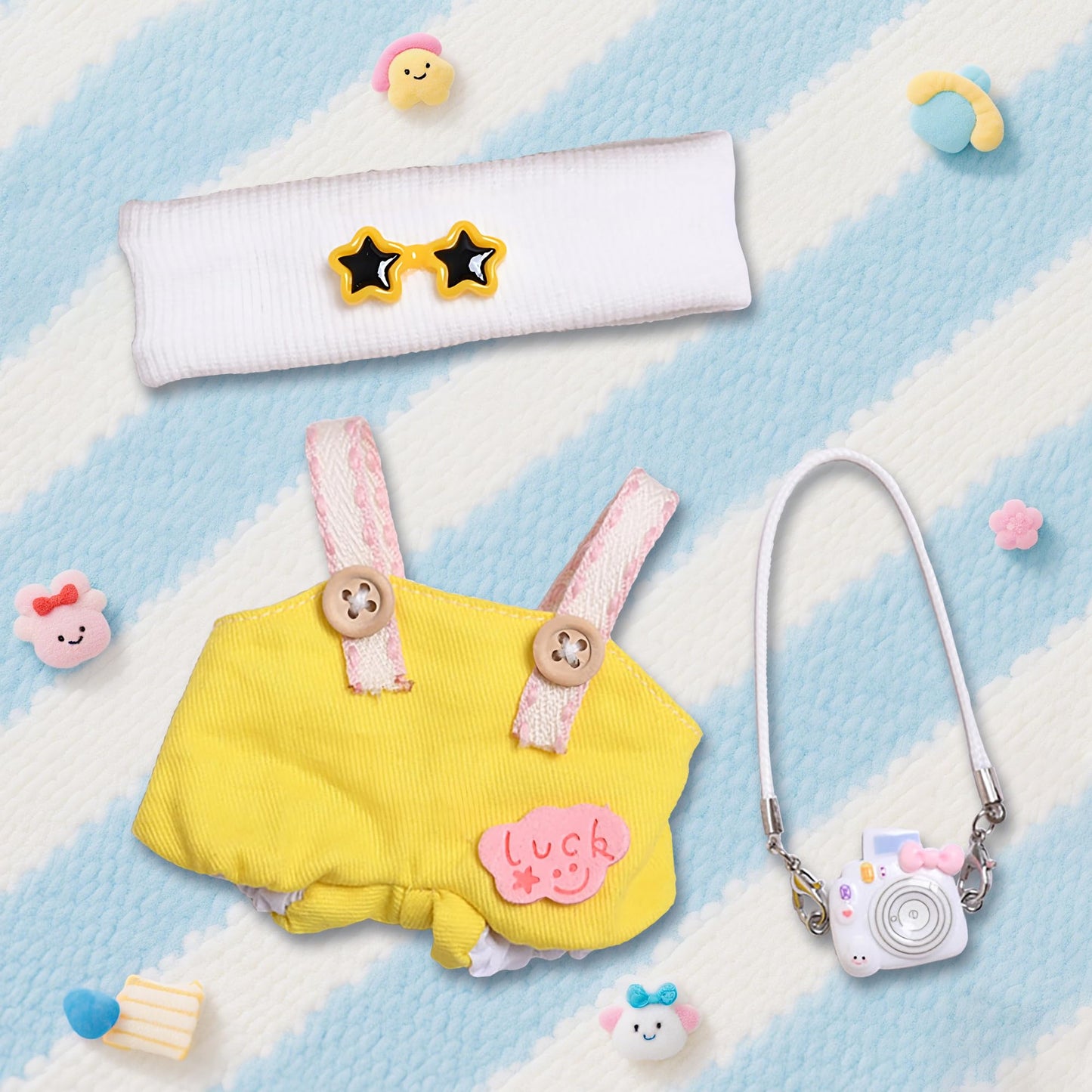 KHOXU 17cm Doll Clothes – 3-Piece Set (Yellow) for 17cm Dolls