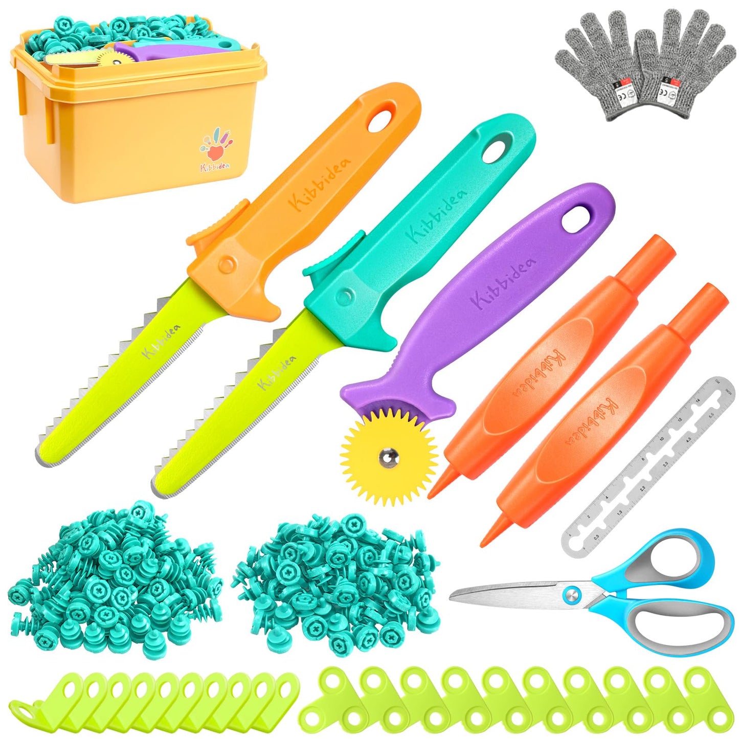 Kibbidea Cardboard Tools Kit – 170 Pcs STEM Building Set for Kids 5+