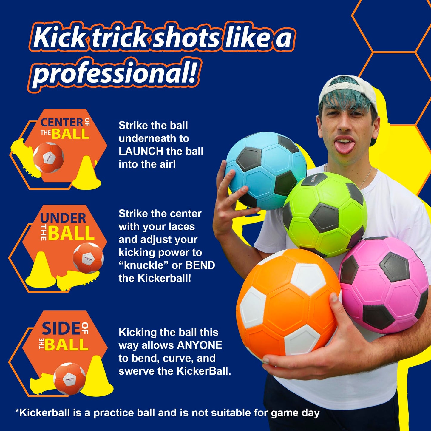 Kickerball Swerve & Curve Size 4 Soccer Ball – Indoor & Outdoor Training