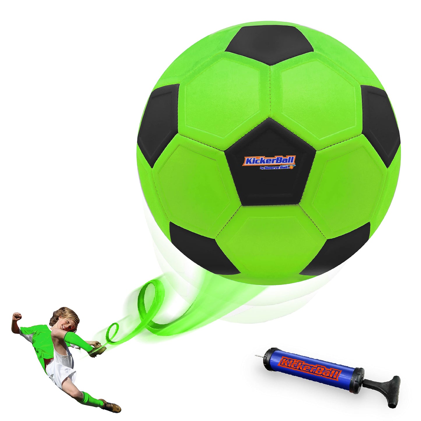 Kickerball Curve & Swerve Soccer Ball — Size 4 for Indoor & Outdoor Play | Great Gift