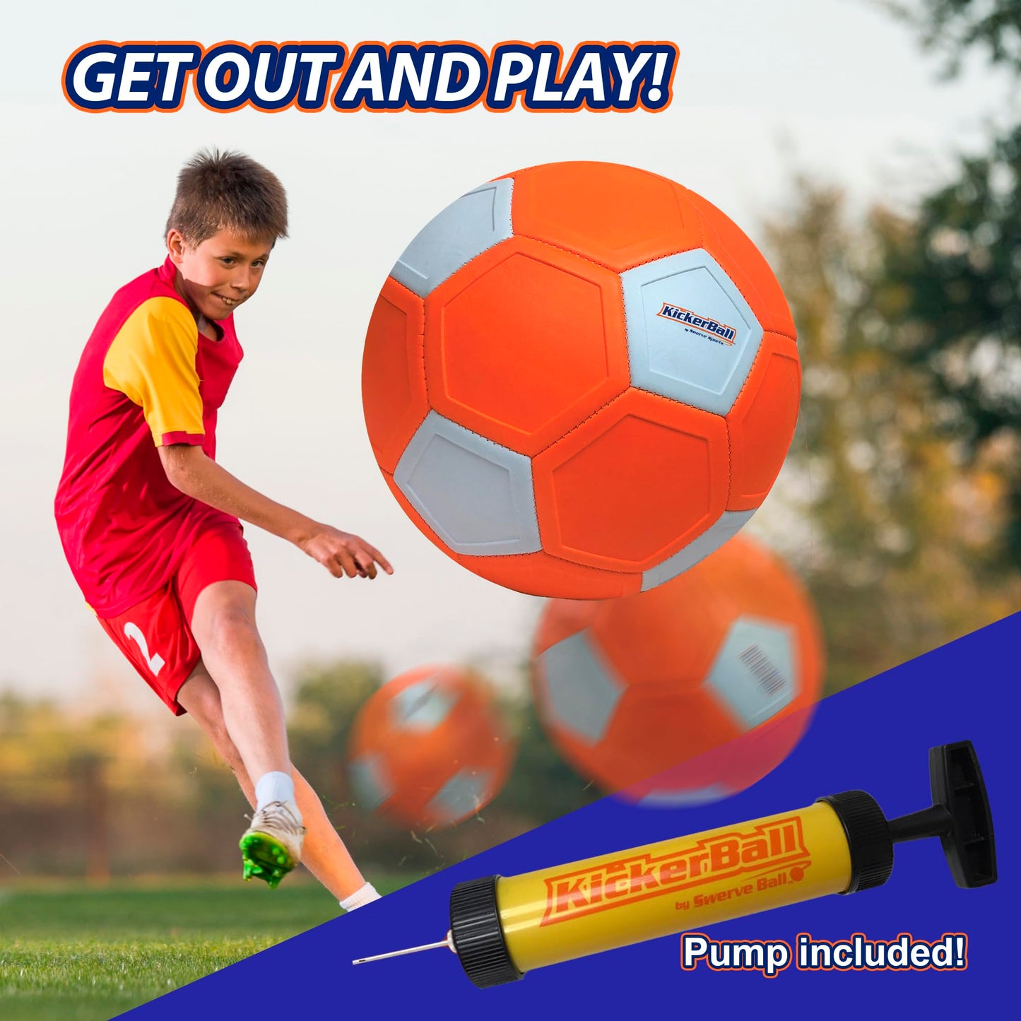 Kickerball Curve & Swerve Soccer Ball (Size 4) – Indoor & Outdoor Play