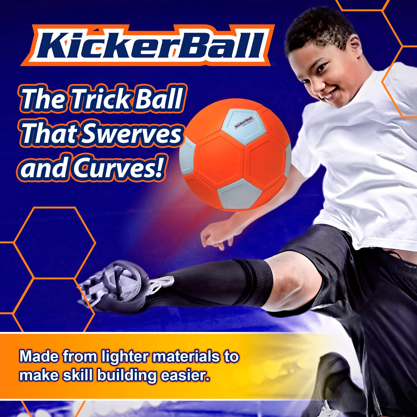 Kickerball Curve & Swerve Soccer Ball (Size 4) – Indoor & Outdoor Play