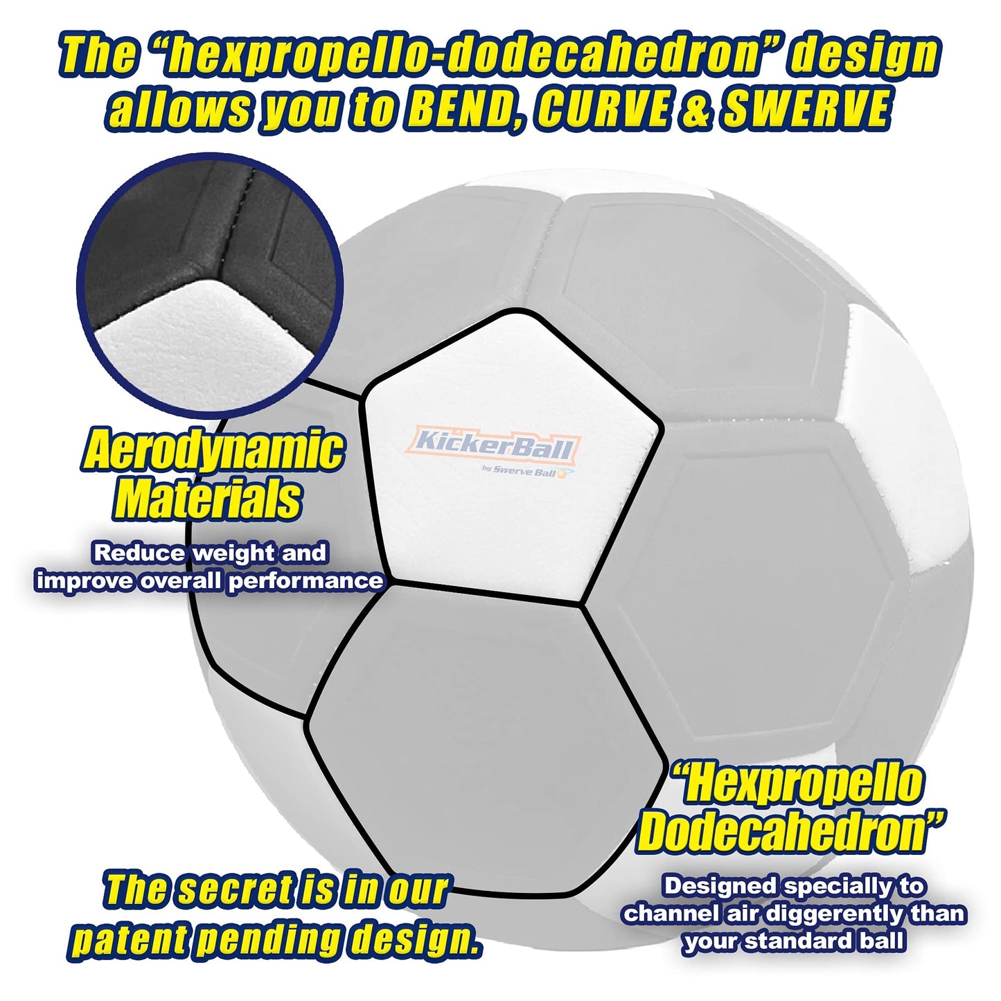 Kickerball Swerve & Curve Size 4 Soccer Ball – Pro-Style Training & Play