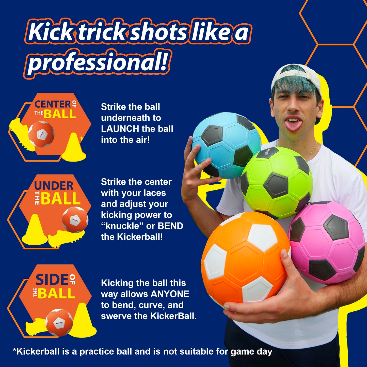 Kickerball Curve & Swerve Soccer Ball (Size 4) – Indoor & Outdoor Play