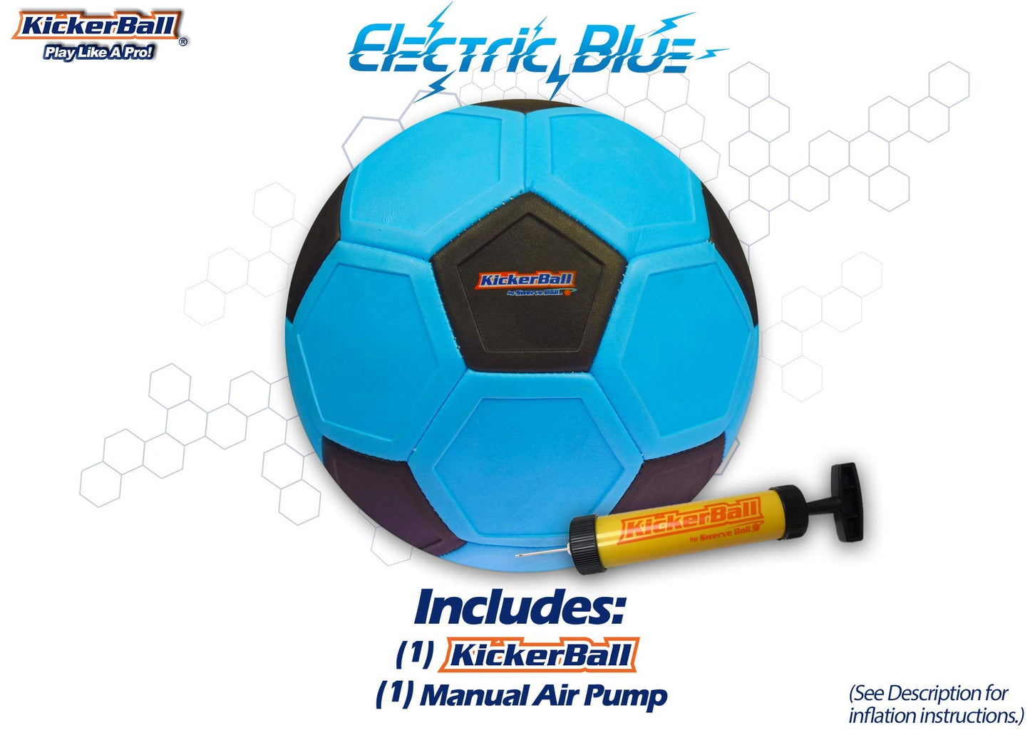 Kickerball Curve & Swerve Soccer Ball - Size 4 for Indoor & Outdoor Play (Blue)